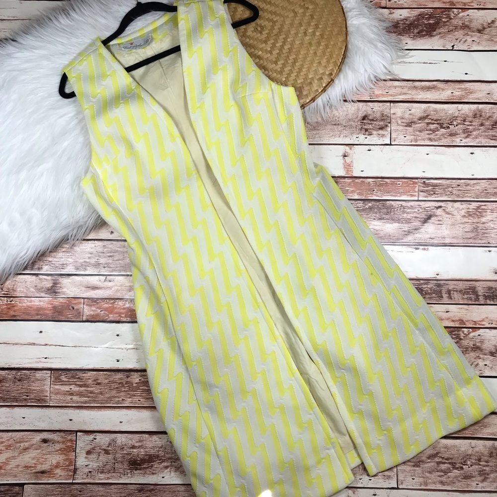 Vintage‎ 1960’s Fred rothschild yellow open front sleeveless jacket
